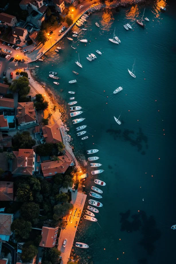 Miniature port with boats