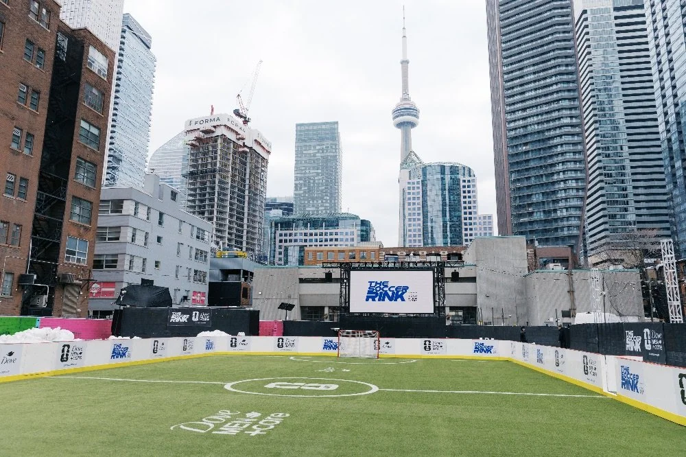 Soccer Rink stunt photography