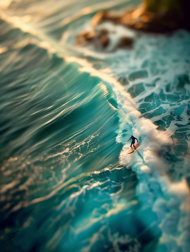 Tilt-shift surfer