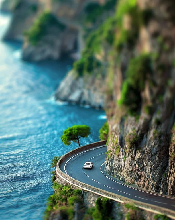 Miniature toy driving scene